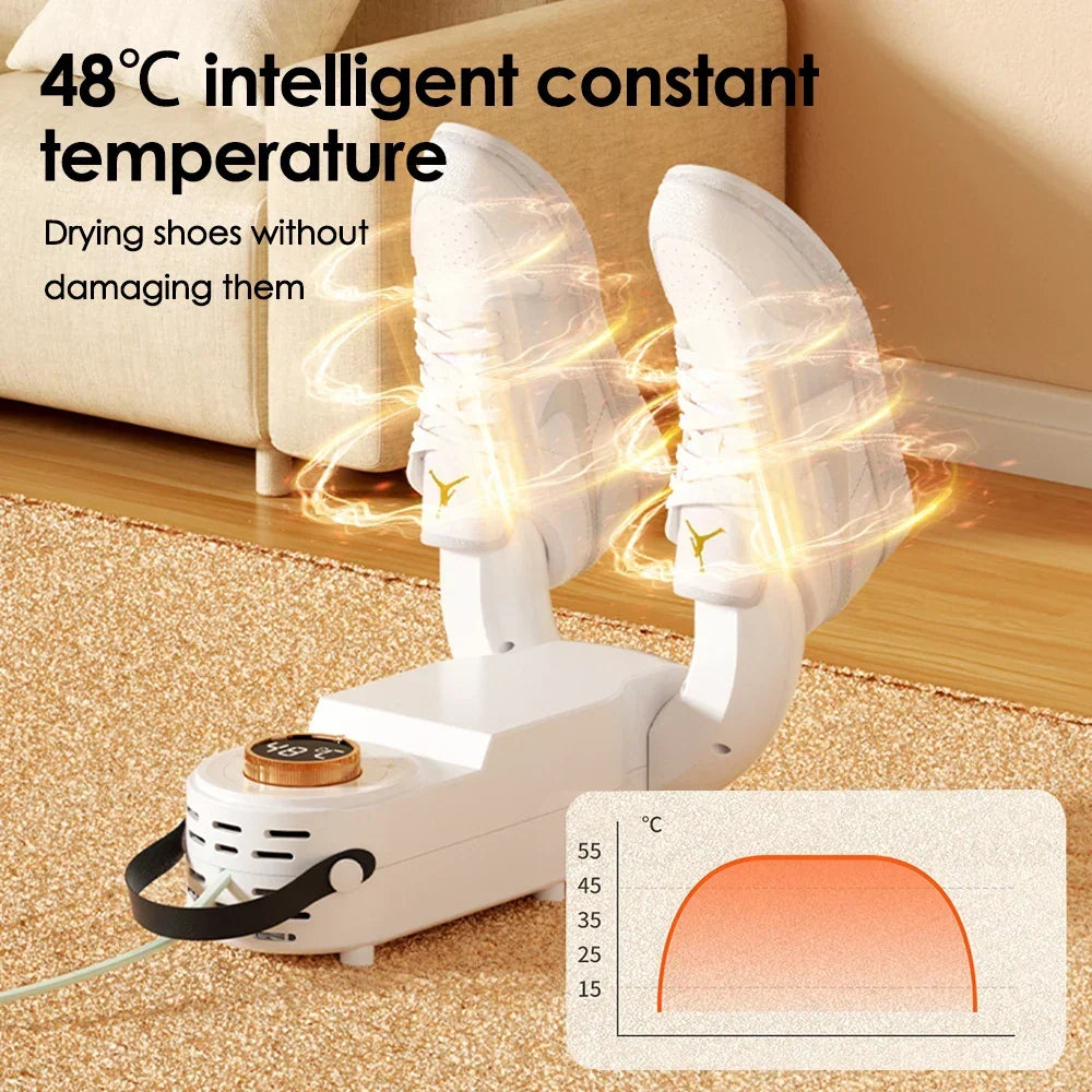 Folding Electric Shoe Dryer with 4 Timer Settings
