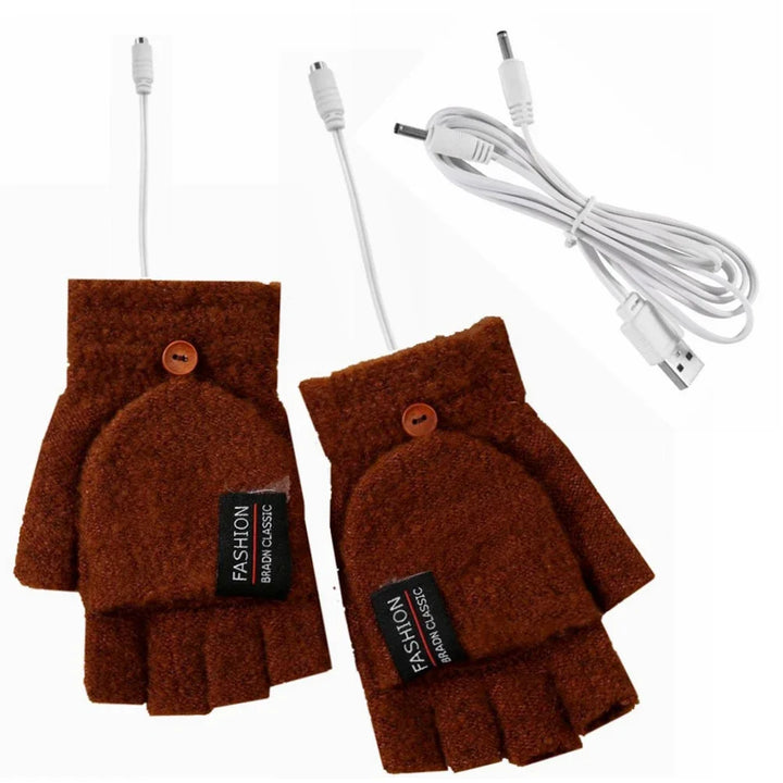 Harwelton™ USB Rechargeable Knitted Heated Gloves with 3 Heat Settings