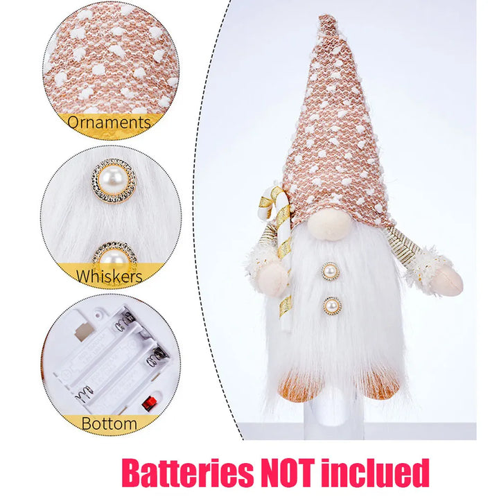 Nordlumis | Glowing Christmas Gnome | 30 × 10 × 10 cm | LED Window &amp; Table Decoration | Battery Operated | Gift Idea for Christmas &amp; New Year