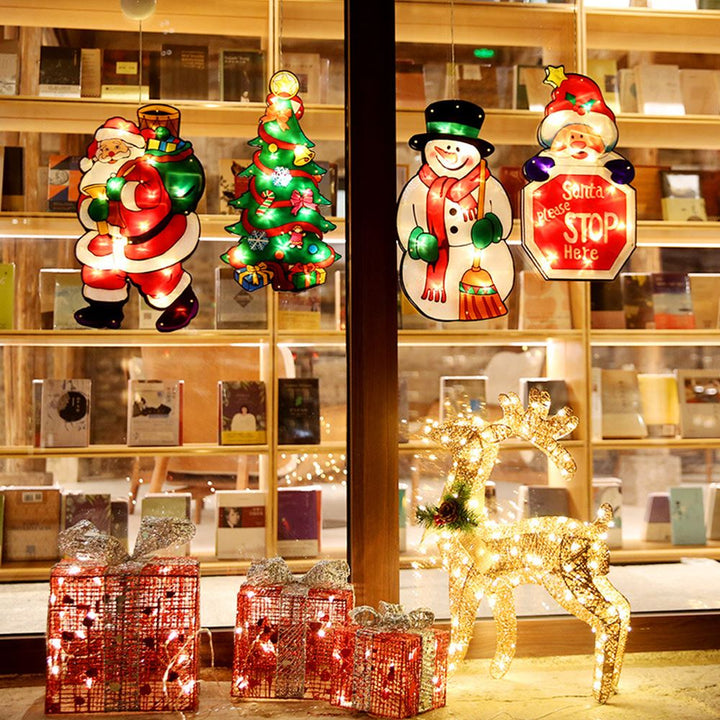 Battery Christmas Window Hanging Light with Flashing Mode