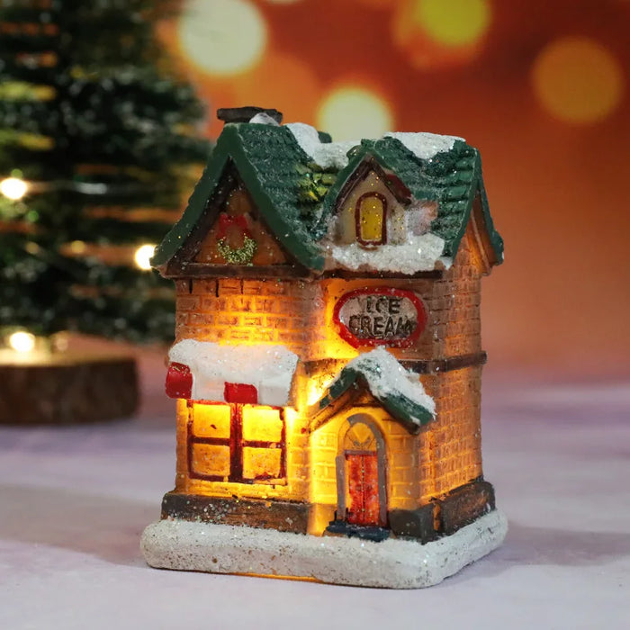 Harwelton™ Light-Up Christmas Village House with LED and Snowy Roof