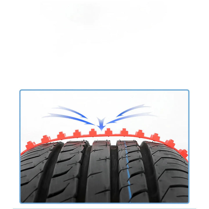 Rubber Anti-Skid Tyre Straps for Snow and Ice, Quick to Fit