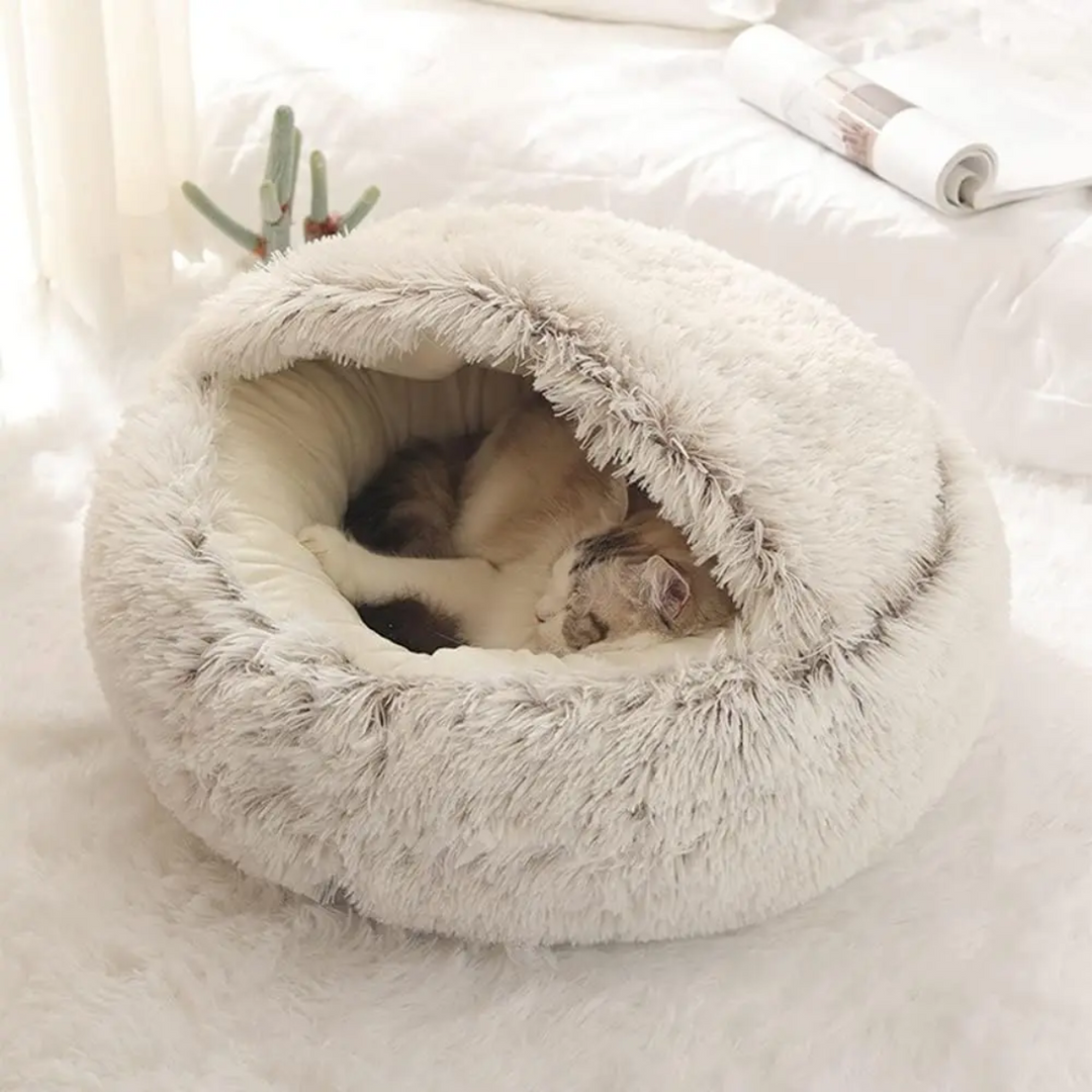 Calming Cave Dog Bed with Snug Hooded Nest Design