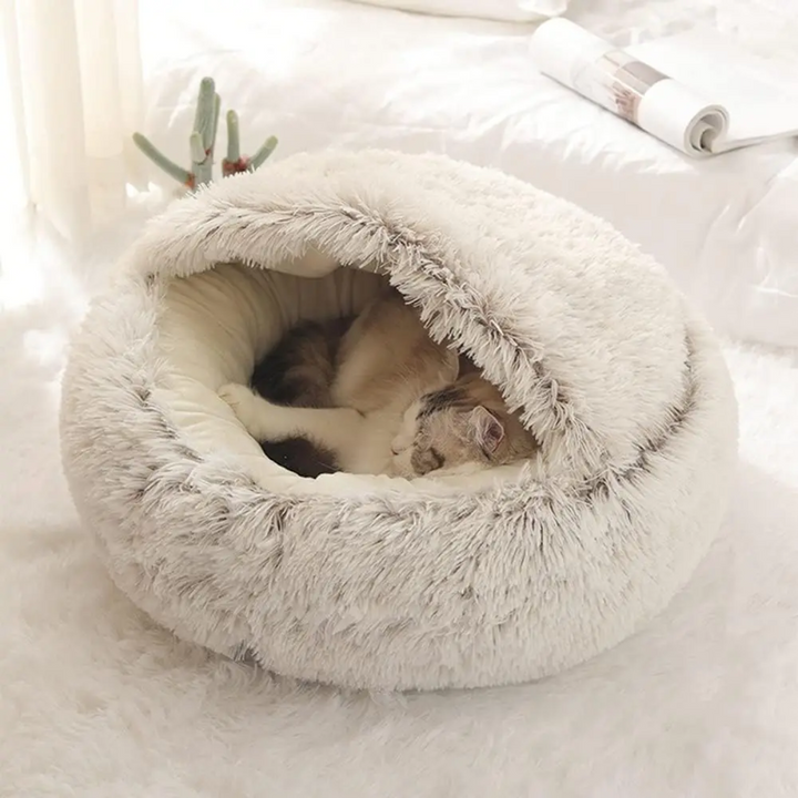 Calming Cave Dog Bed with Snug Hooded Nest Design