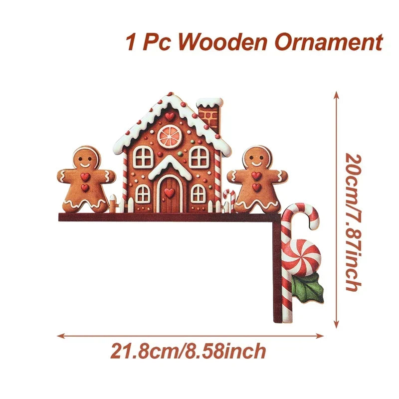 Christmas Wooden Decoration FrostiHome | Santa Claus &amp; Snowman | Wooden Door Sign &amp; Corner Decoration | Christmas &amp; New Year 2026