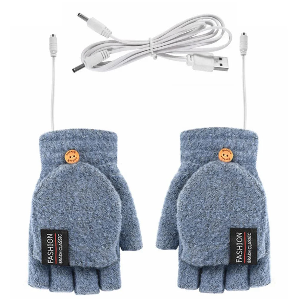Harwelton™ USB Rechargeable Knitted Heated Gloves with 3 Heat Settings