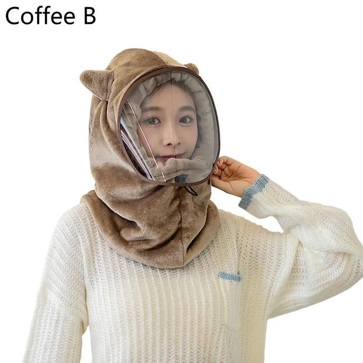 Harwelton™ Plush Full Face Winter Hat with Built-In Neck Warmer