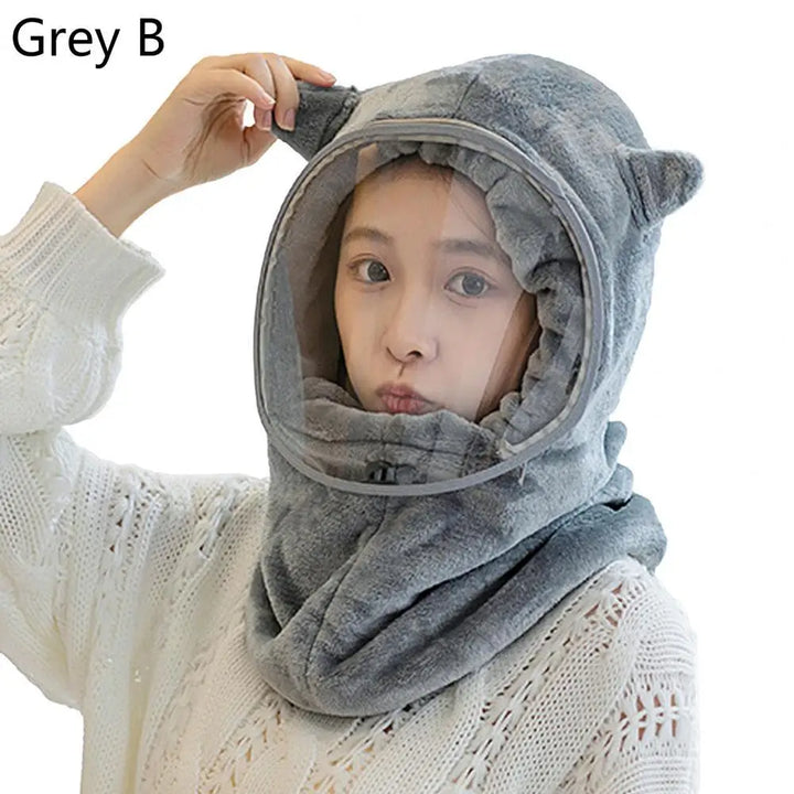 Harwelton™ Plush Full Face Winter Hat with Built-In Neck Warmer