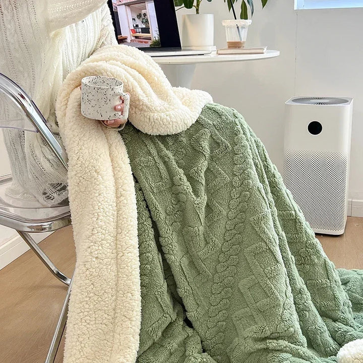 Reversible Sherpa Fleece Blanket, Warm Without the Weight