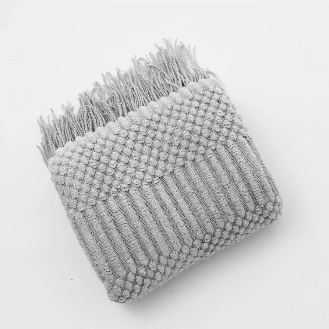 Nordic Chunky Knit Throw in Soft Faux Cashmere