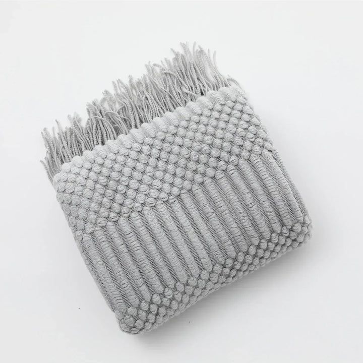 Nordic Chunky Knit Throw in Soft Faux Cashmere