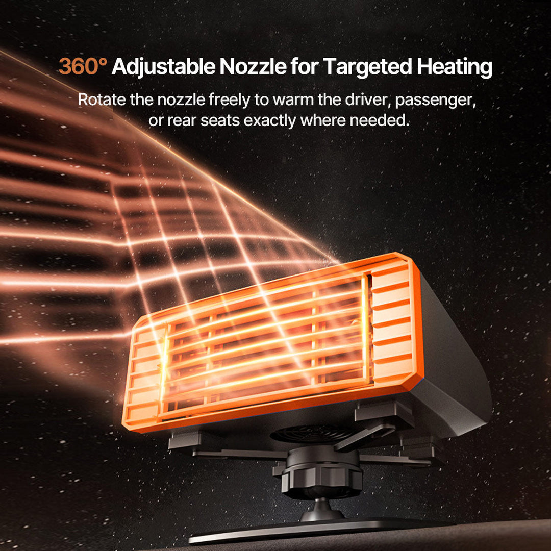 Portable Car Heater and Windscreen Defroster, 360° Swivel