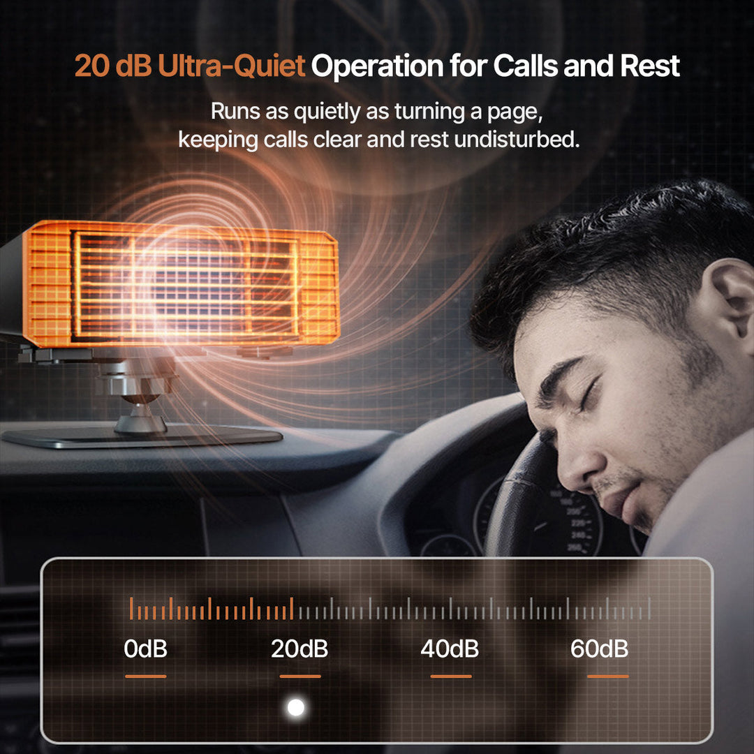 Portable Car Heater and Windscreen Defroster, 360° Swivel