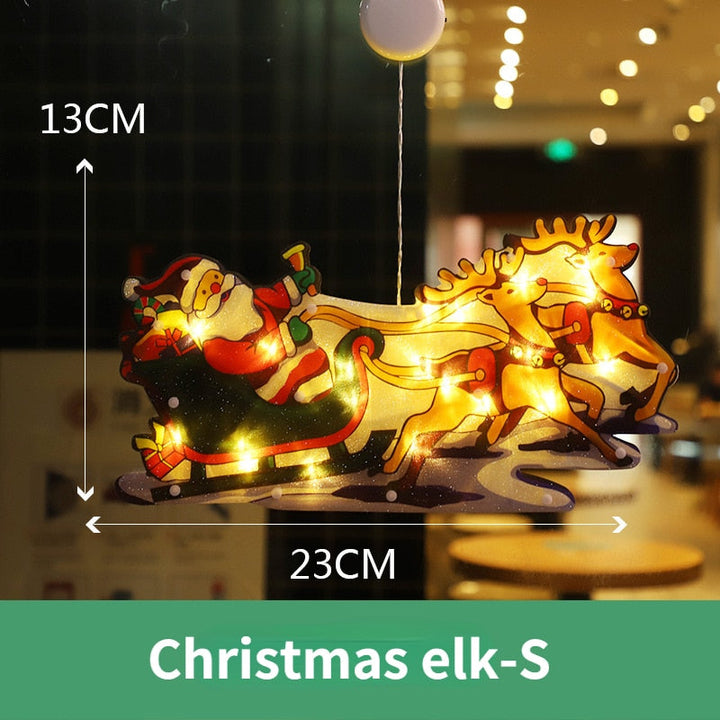 Battery Christmas Window Hanging Light with Flashing Mode