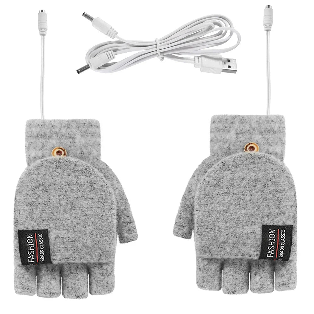 Harwelton™ USB Rechargeable Knitted Heated Gloves with 3 Heat Settings
