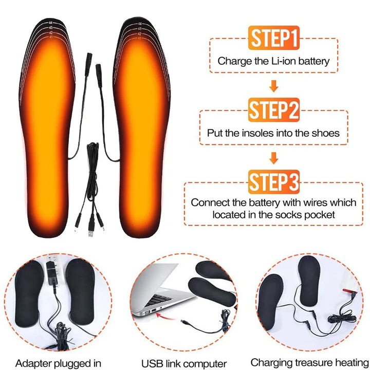 Harwelton™ USB Heated Insoles for Warm Feet in Any Shoe