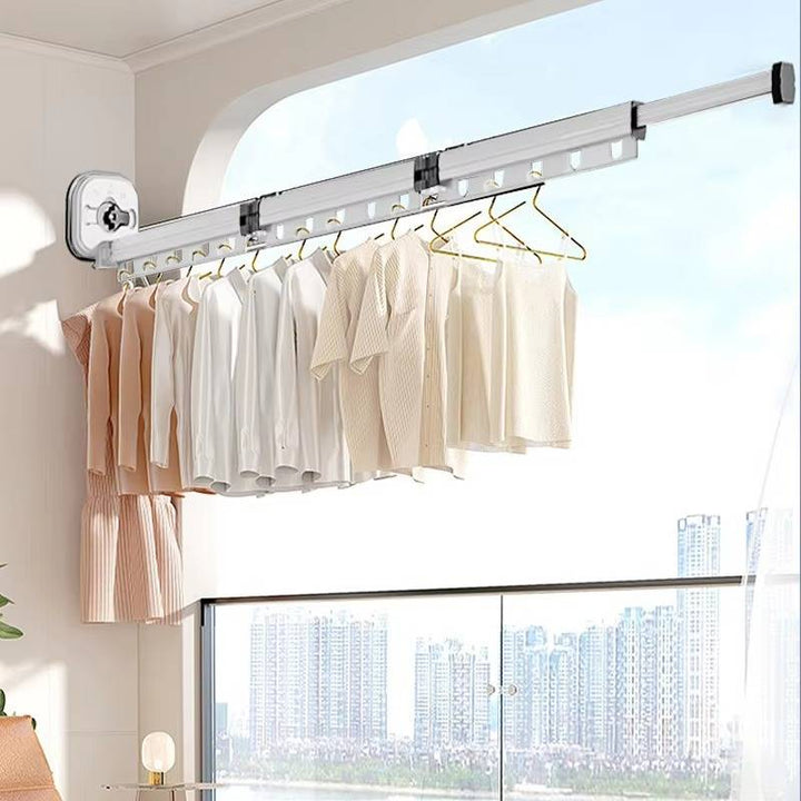 Folding Wall Clothes Airer with Suction Cups – No Drilling