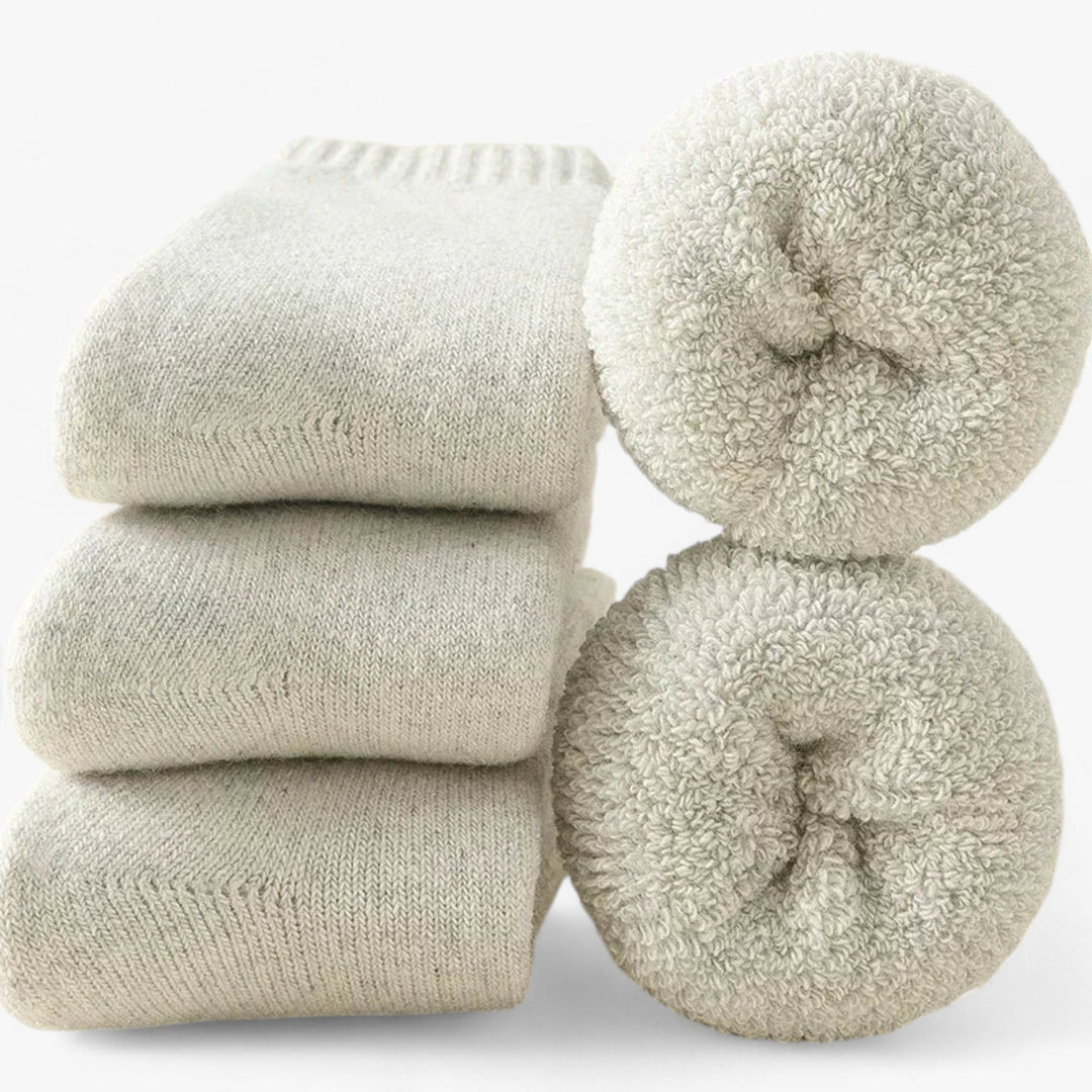 Wool and Cashmere Thermal Socks 3-Pack with Fleece Loop