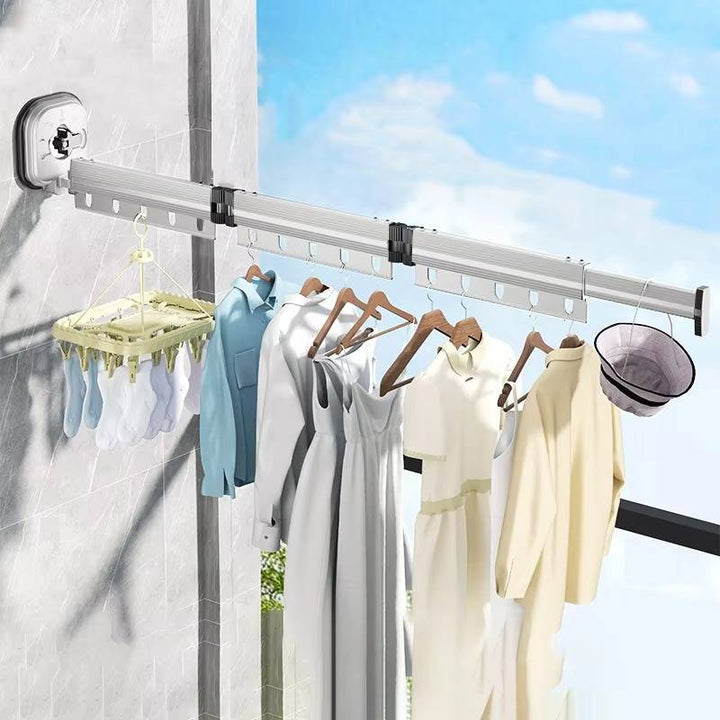 Folding Wall Clothes Airer with Suction Cups – No Drilling