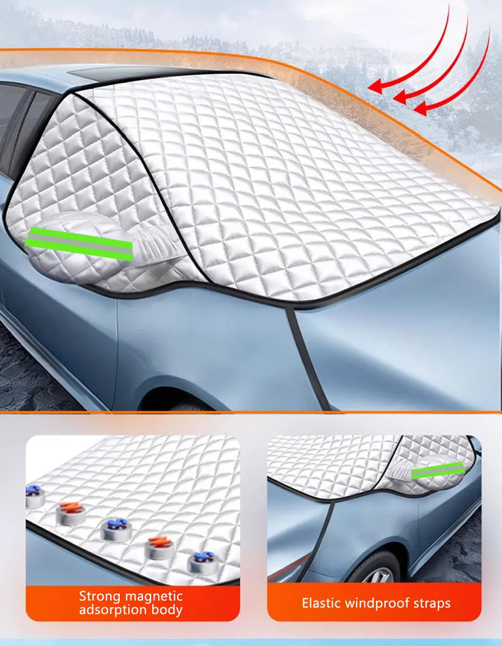 5-Layer Magnetic Windscreen Cover with Mirror and Side Protection