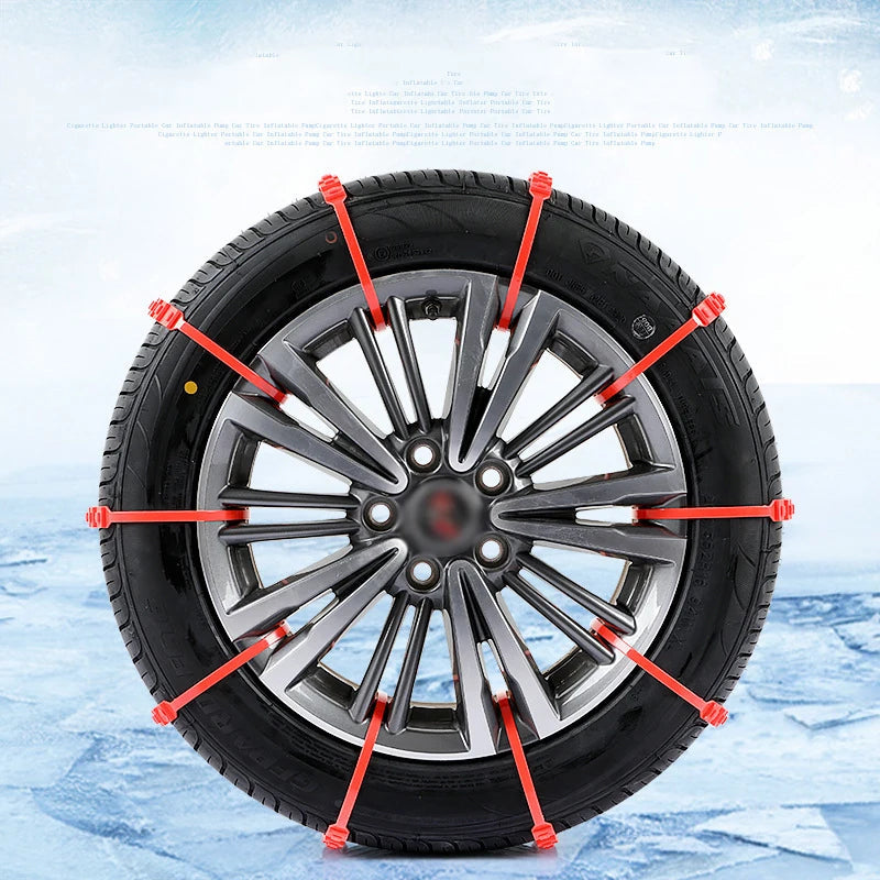 Rubber Anti-Skid Tyre Straps for Snow and Ice, Quick to Fit
