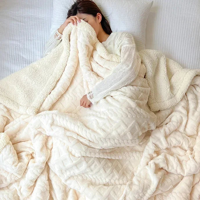 Reversible Sherpa Fleece Blanket, Warm Without the Weight