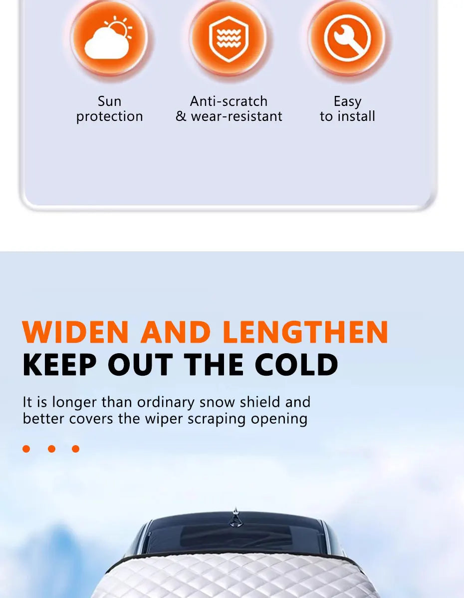 5-Layer Magnetic Windscreen Cover with Mirror and Side Protection