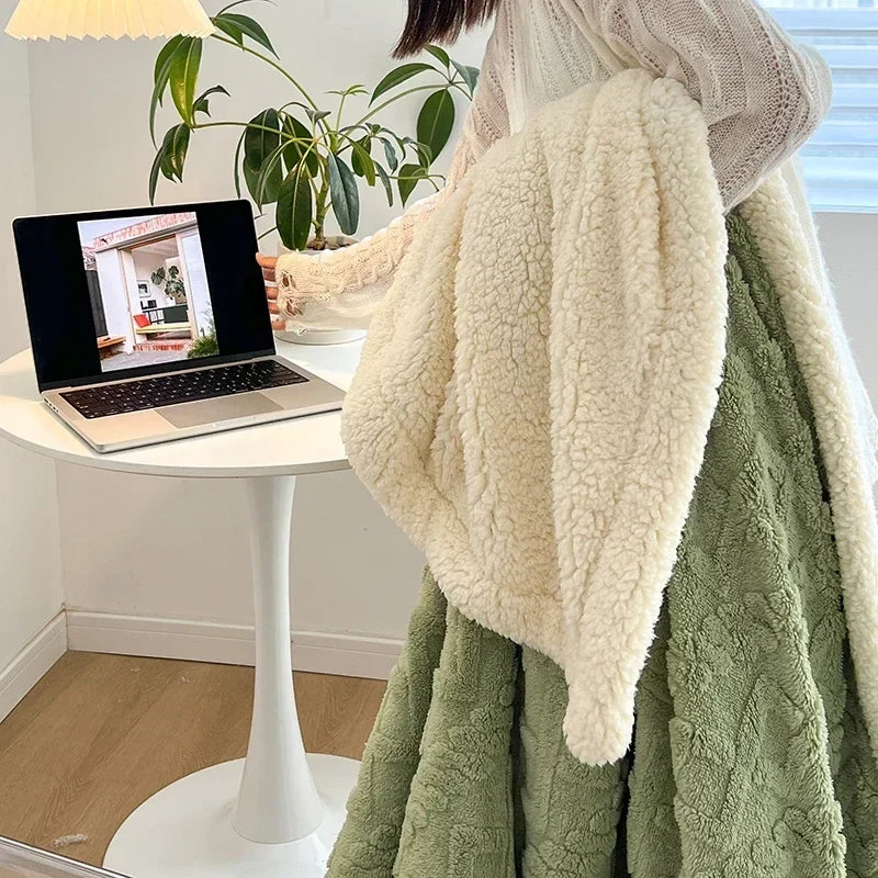 Reversible Sherpa Fleece Blanket, Warm Without the Weight