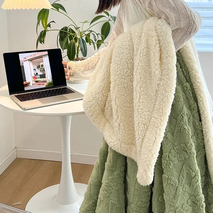 Reversible Sherpa Fleece Blanket, Warm Without the Weight
