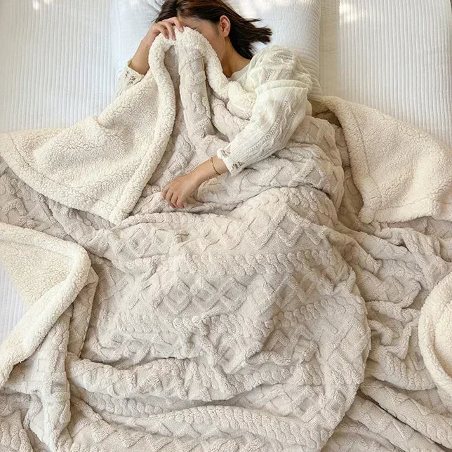 Reversible Sherpa Fleece Blanket, Warm Without the Weight