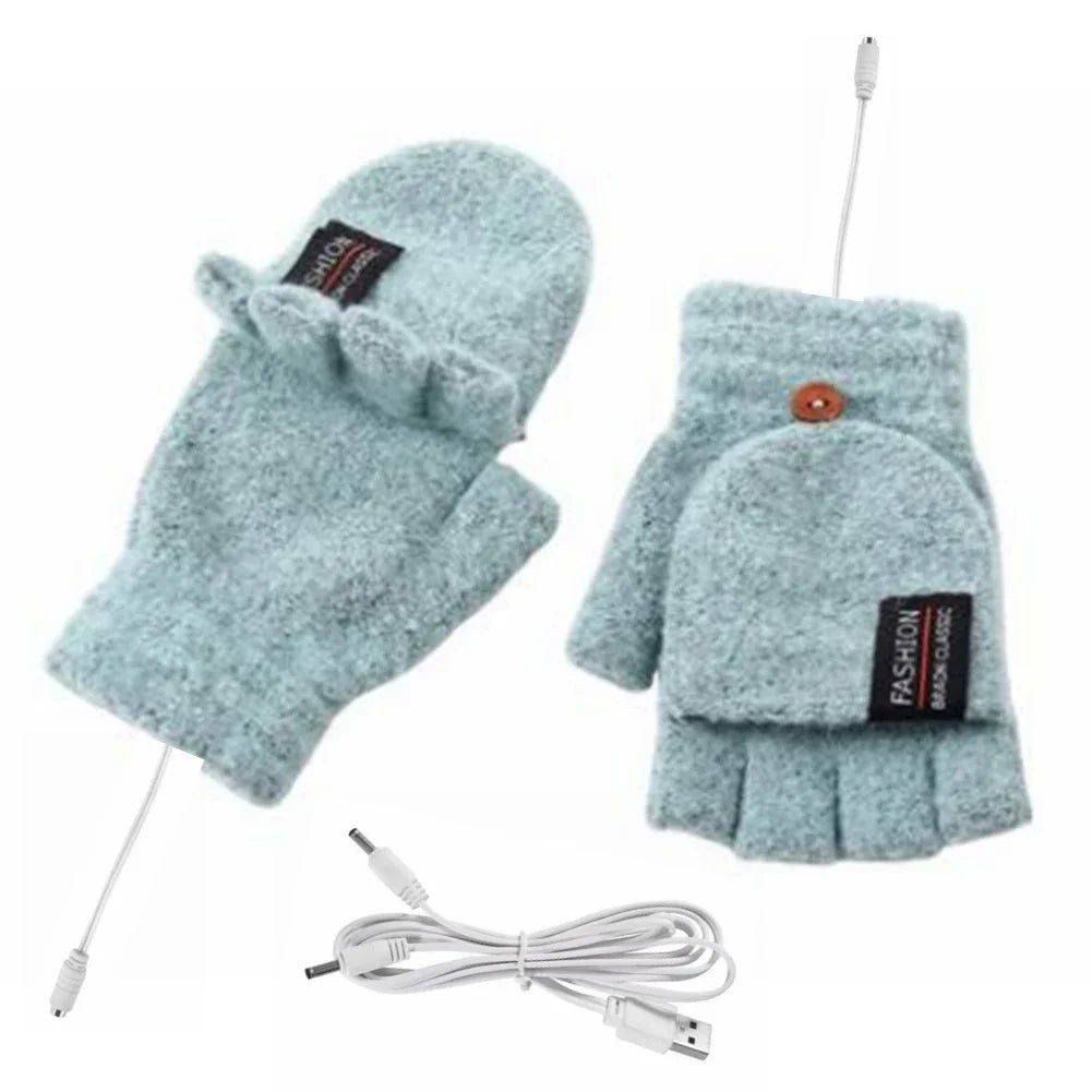 Harwelton™ USB Rechargeable Knitted Heated Gloves with 3 Heat Settings