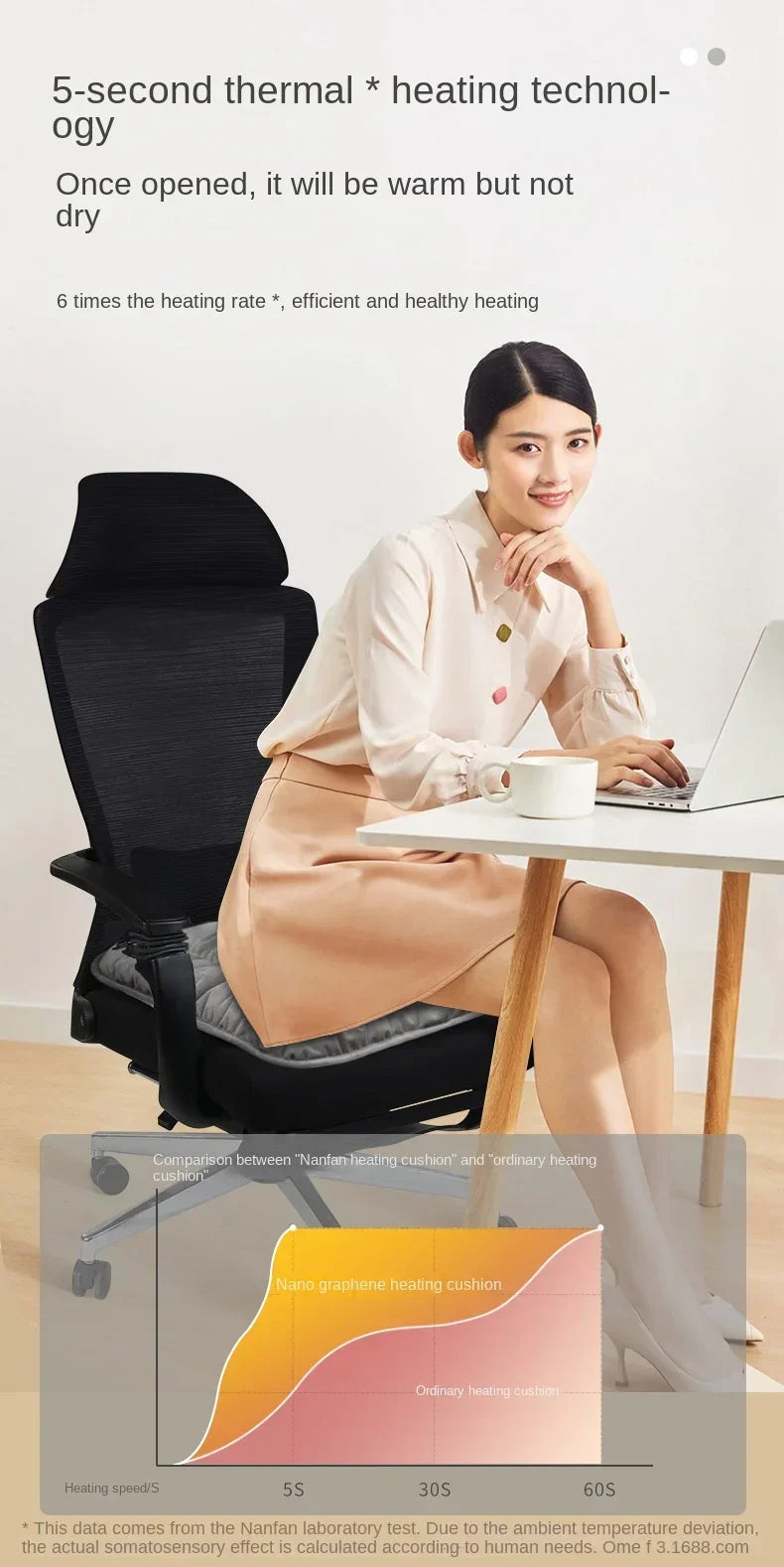 Harwelton™ Heated Seat Cushion with 3 Heat Levels and Graphene Warmth