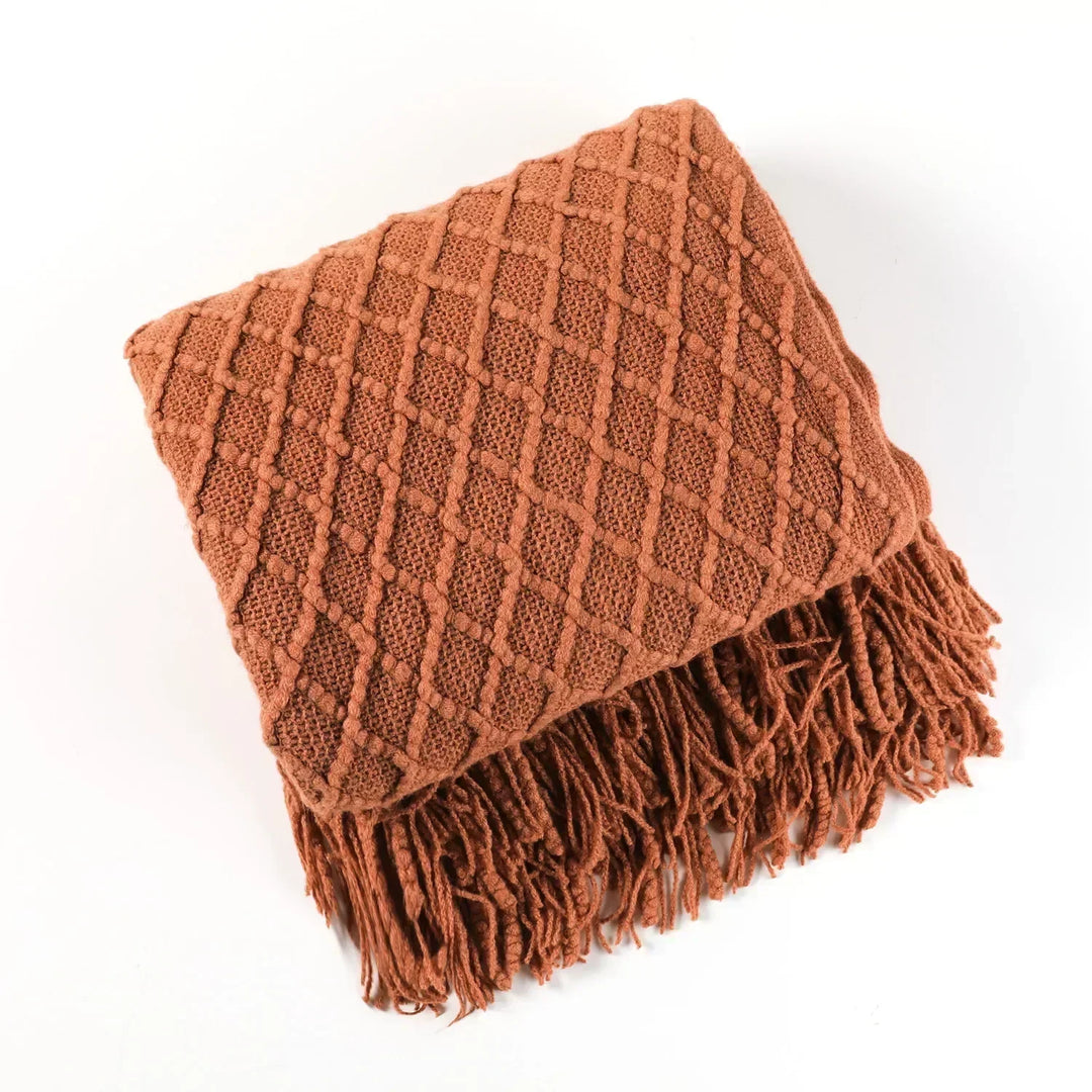 Nordic Chunky Knit Throw in Soft Faux Cashmere