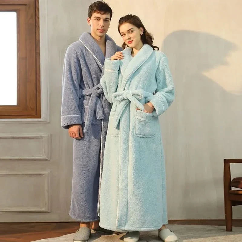 Men’s Flannel Fleece Winter Bathrobe Robe