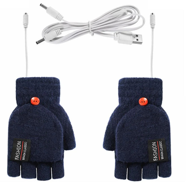 Harwelton™ USB Rechargeable Knitted Heated Gloves with 3 Heat Settings