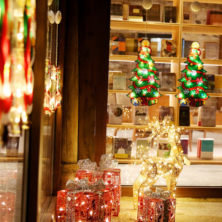 Battery Christmas Window Hanging Light with Flashing Mode