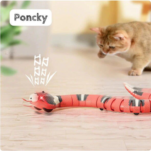 Interactive Snake Cat Toy with Smart Obstacle Sensor