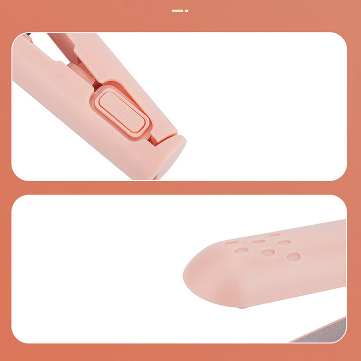 2-in-1 Straightener and Curler with Adjustable Temperature