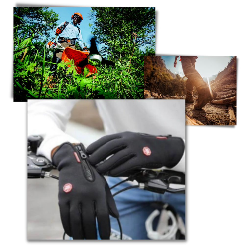 Harwelton™ Windproof Thermal Gloves with Zip, Grip Palm and Touchscreen