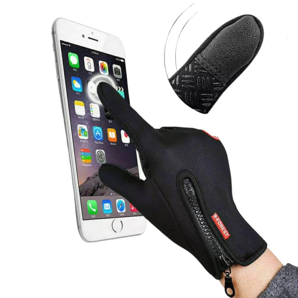 Harwelton™ Windproof Thermal Gloves with Zip, Grip Palm and Touchscreen