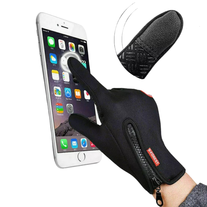 Harwelton™ Windproof Thermal Gloves with Zip, Grip Palm and Touchscreen