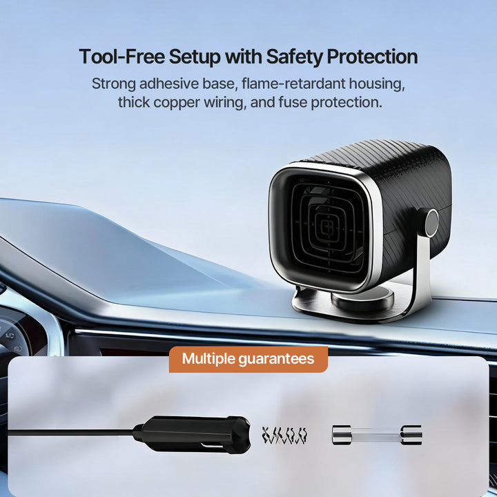 Portable 12V/24V Car Heater with 360° Swivel for Fast Defrost