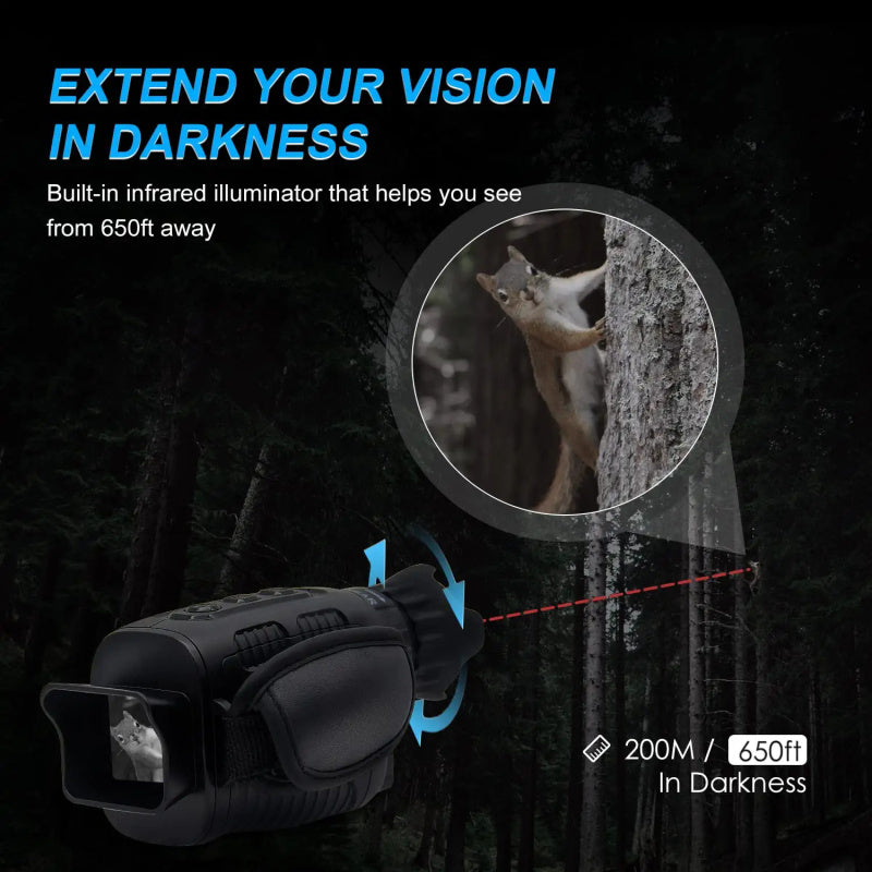 Compact Night Vision Monocular with 3x Optical Zoom and Infrared