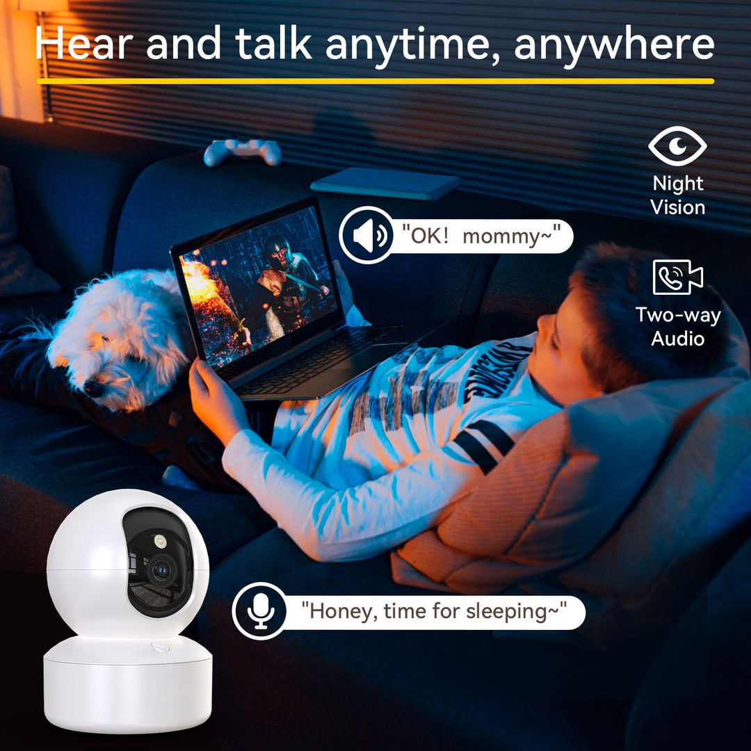 2K Indoor Security Camera with Pan-Tilt Motion Tracking