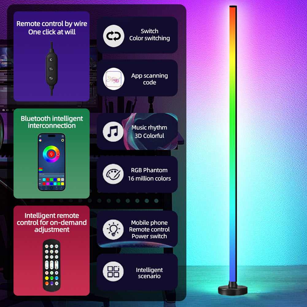 Smart RGB Floor Lamp with Music Sync and App Control