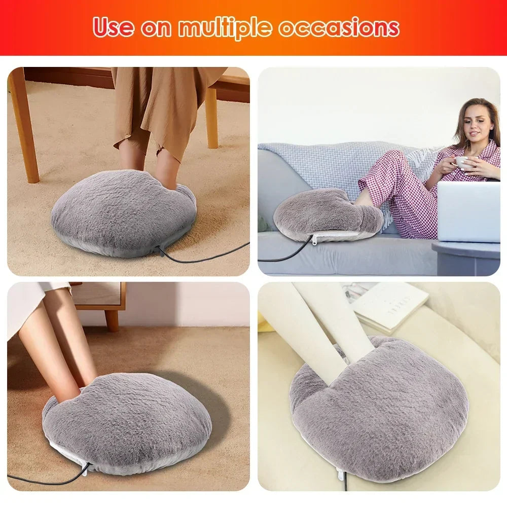 Heated Foot Warmer Slipper with USB and Fluffy Lining – Harwelton™