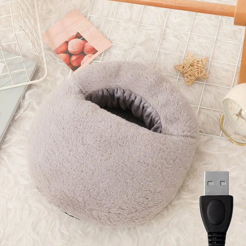 Heated Foot Warmer Slipper with USB and Fluffy Lining – Harwelton™