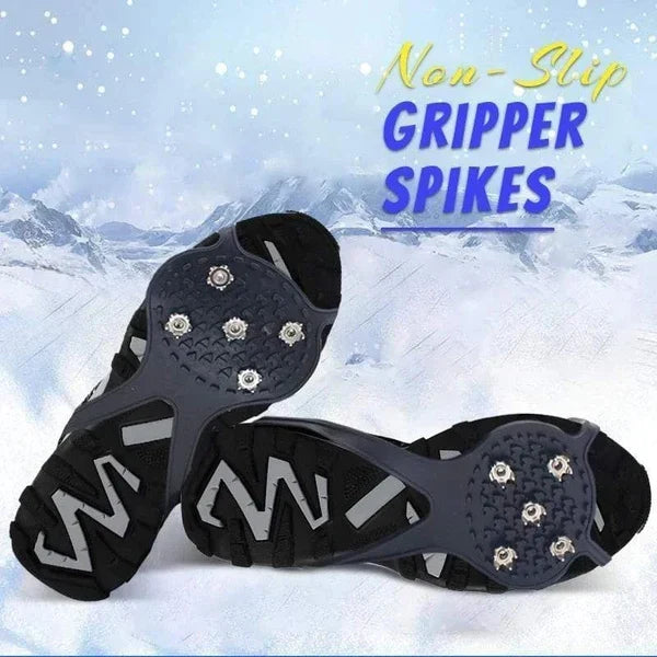 Anti-Slip Ice Grips for Shoes and Boots with Steel Spikes