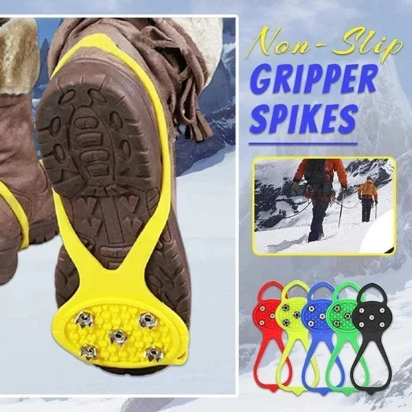 Anti-Slip Ice Grips for Shoes and Boots with Steel Spikes