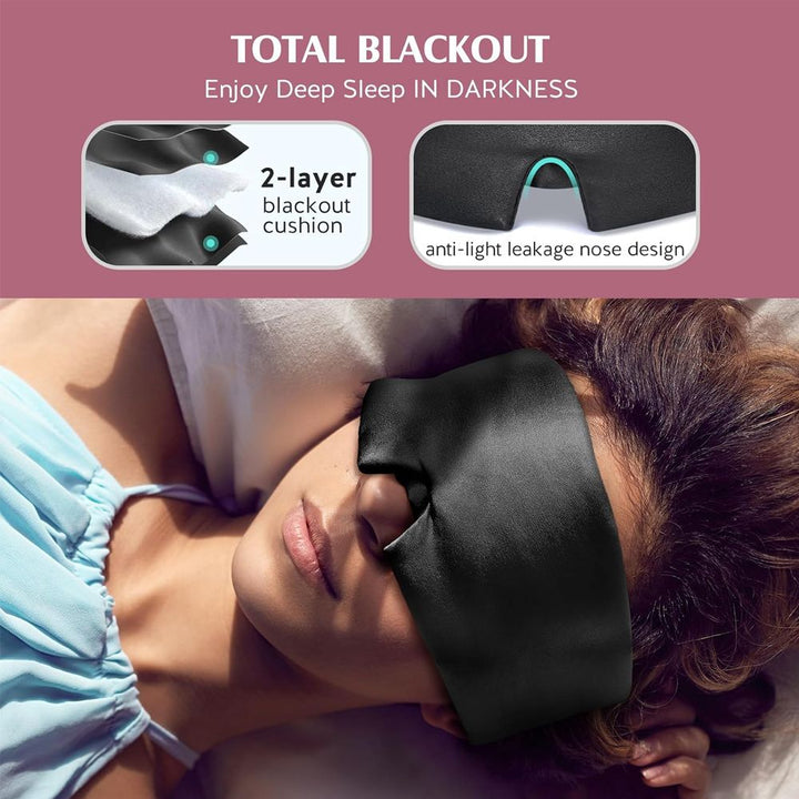 Harwelton™ Mulberry Silk Sleep Mask with Full Blackout Coverage